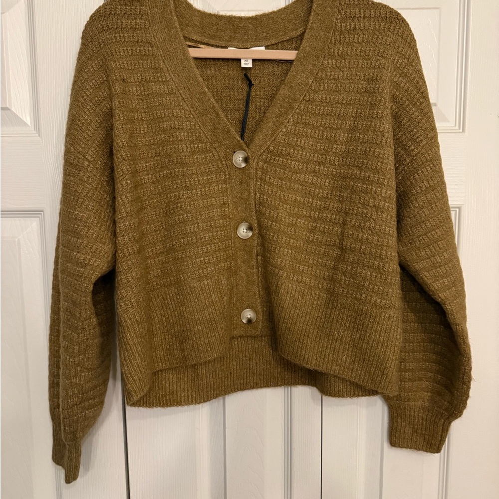 Prologue Olive Button-Up Cardigan